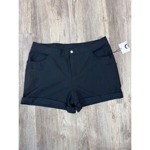 Zyia Active Not Just a Trail Shorts in black.  Cuffed Athletic Shorts Womens XXL